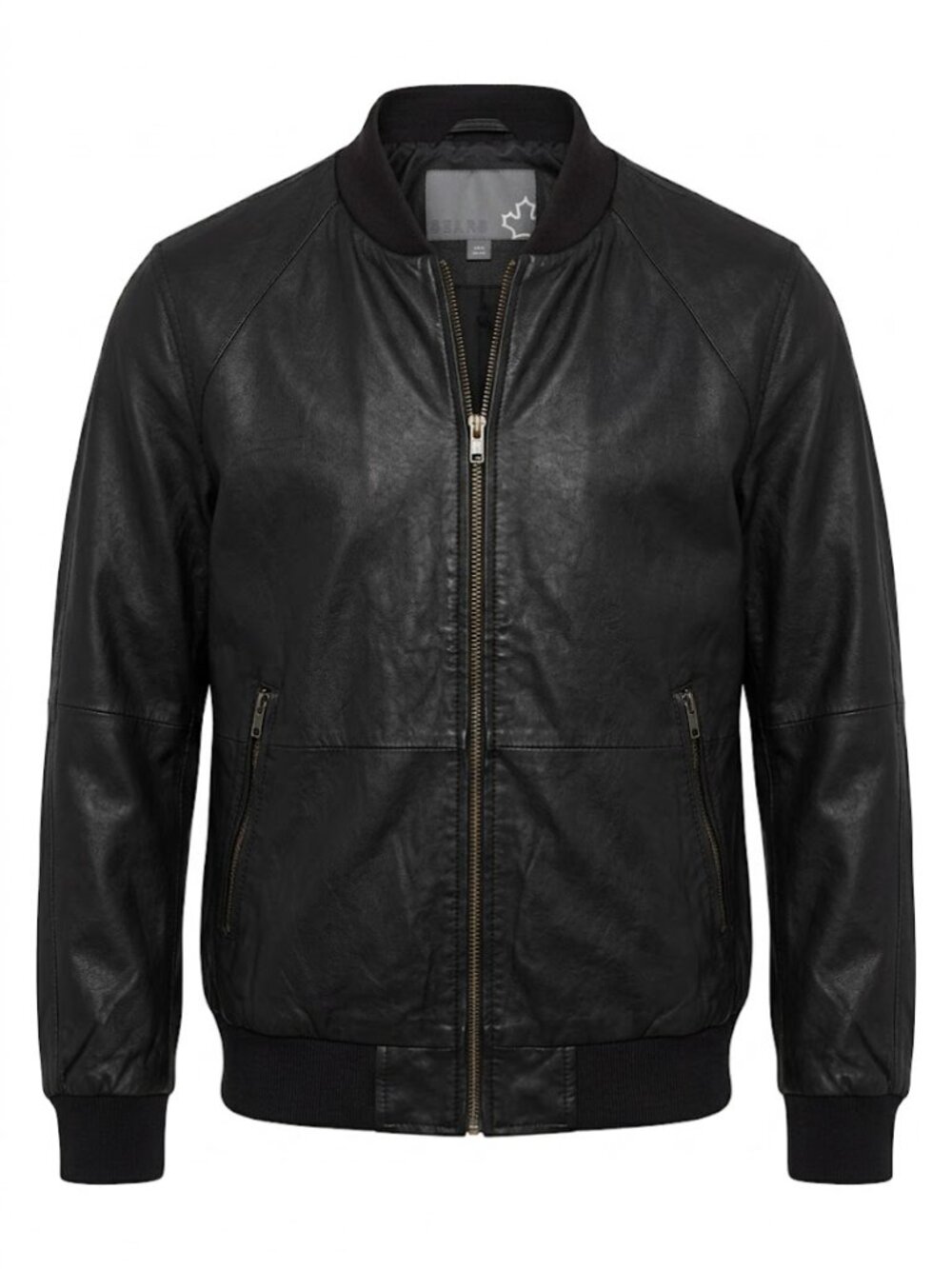 Vintage Sears Canada Black Genuine Leather MA-1 Style Bomber Jacket Medium